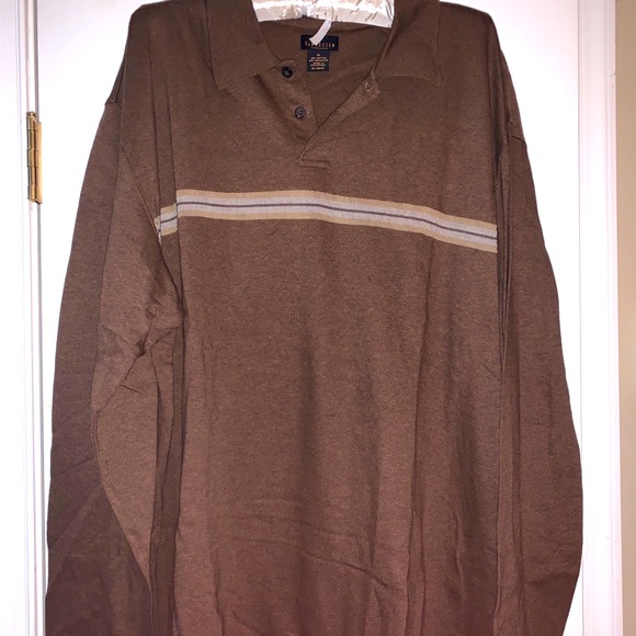 Van Heusen brown polo sweater - Picture 1 of 3